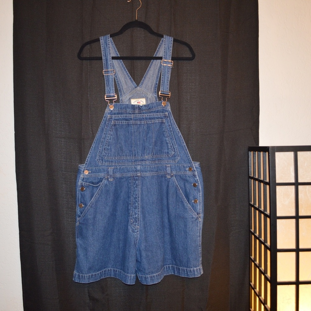 Jean overall shorts.